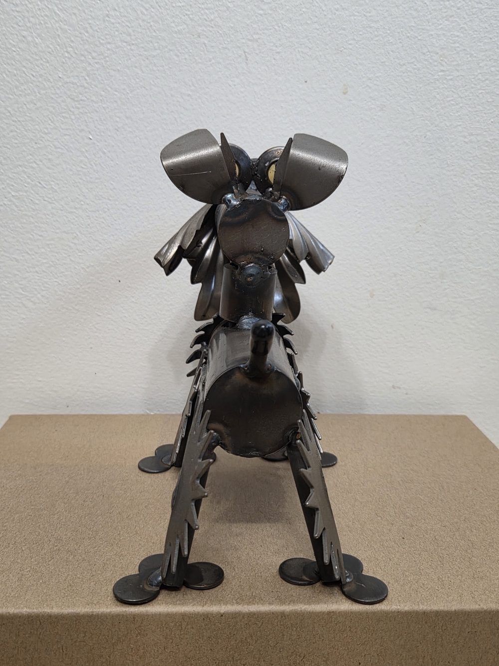 Yard Birds Metal Dog Sculpture - Industrial Silver Home Accent - Picture 5 of 10